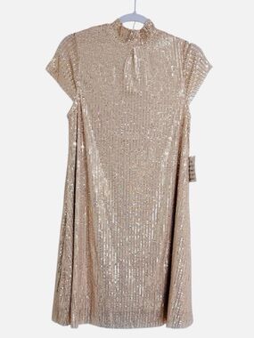 Mia Joy Michelle in Champagne Sequinned Dress